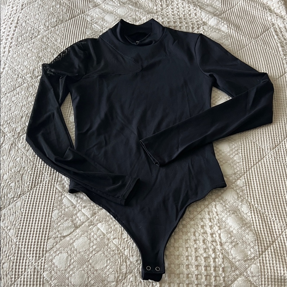 Abercrombie & Fitch Black Long Sleeve Bodysuit